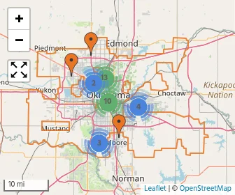 Area schools map